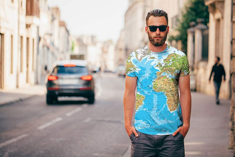 Unisex 3D T Shirt Men World Map T-Shirt Funny Summer Tops Graphic Tee