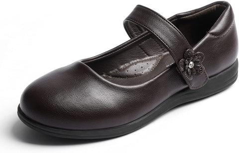 Heel The World Girl's Mary Jane Flat School Uniform Shoes