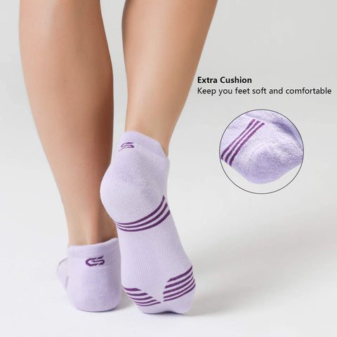 CelerSport 6 Pack Women's Low Cut Athletic Ankle Socks with tab Running Socks Cushioned