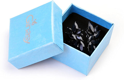 Cluster Crystal Teardrop Flower Design Stud Earrings Fine Jewelry for Women Valentines Day Gifts for Her
