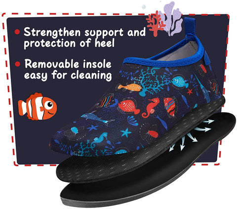 mysoft Kids Water Shoes Quick Dry Non-Slip Toddler Water Skin Barefoot Sports Swimming Beach Pool Shoes for Boys & Girls