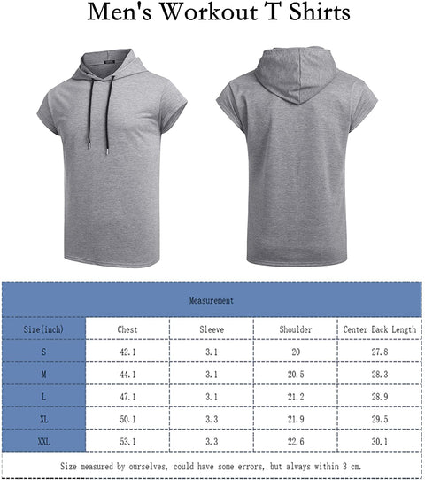 Men's Workout Hooded Tank Top Gym Muscle Cut Off Sleeve Bodybuilding Vest