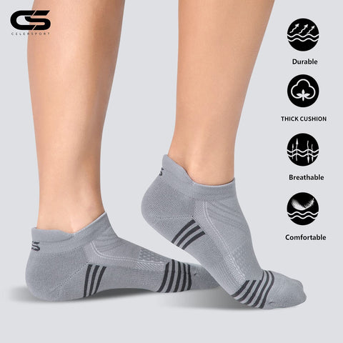 CelerSport 6 Pack Men's Ankle Running Socks Low Cut Athletic Sports Socks