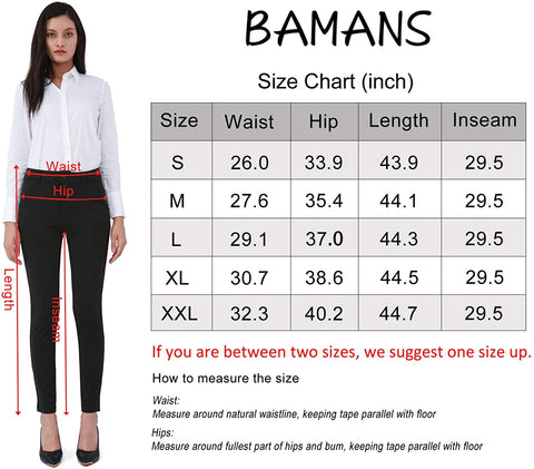Dress Pants for Women Business Casual Stretch Skinny Work Pants with Pockets (RADBlack, Small)