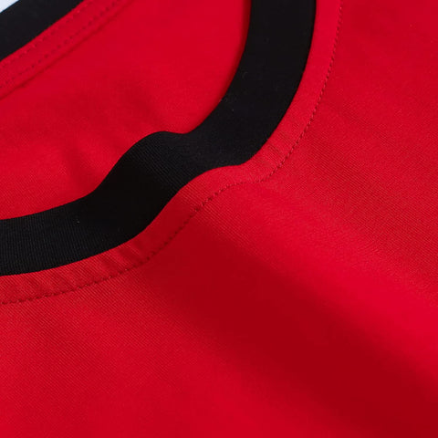 Men's Casual Round Neck Color Block T-Shirt top