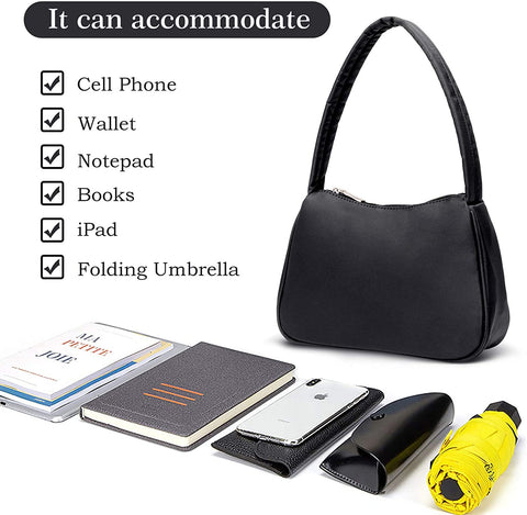 Yooumoga Designer Fashion Shoulder Bag for Women Small Lightweight Handbags Ladies Oxford Shoulder Purses with Zipper Closure
