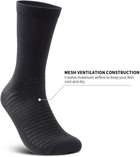 PAPLUS Compression Athletic Crew Socks (6 Pairs) for Men & Women