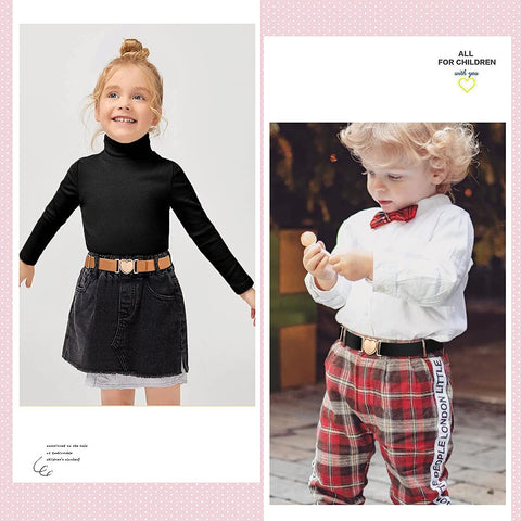 2 Pack Kids Elastic Stretch Belts Girls Belts