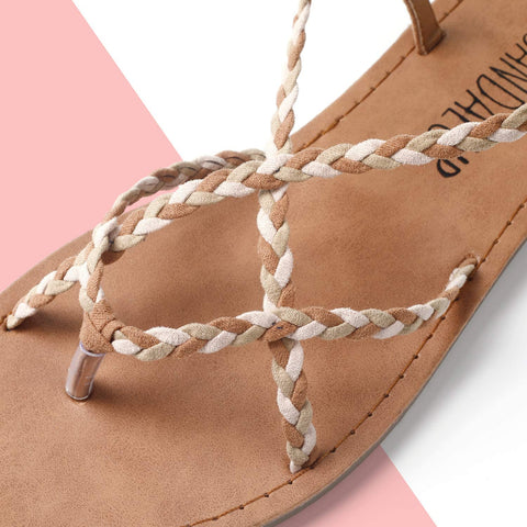 SANDALUP Women Braided Tie up Sandals