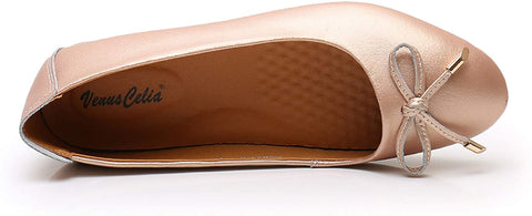 VenusCelia Women's Bowknot Ballet Dance Flat Shoe