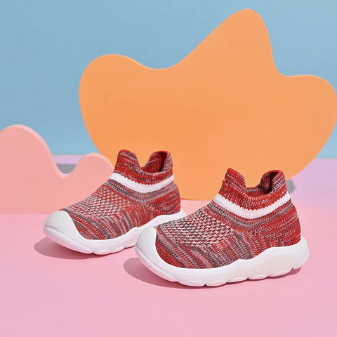 konhill Toddler Boys Girls Shoes Kids Walking Trainers Soft Knit Lightweight Tennis Cute Sneakers Elastic Socks
