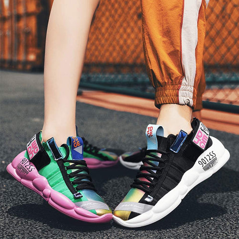 QZHIHE Womens Sneakers Slip on Casual Shoes Breathable Shiny Colorful Athletic Running Walking Shoes