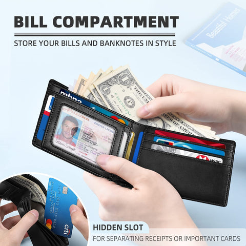 Zitahli Slim Wallet for Men, RFID Mens Front Pocket Wallet