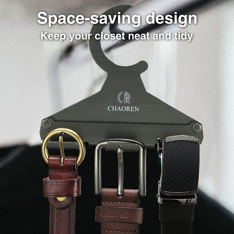 Leather Ratchet Belt and Belt Hanger with Clip - CHAOREN Bundle Set for Men