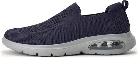 konhill Men's Slip-on Loafers Mesh Walking Shoes Breathable Knit Air Cushion Sneakers