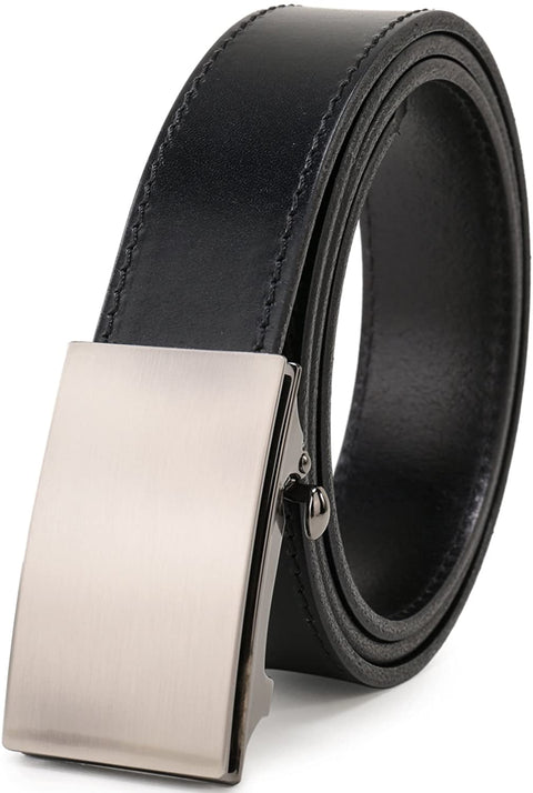 Beltox Men’s Top Grain Bridle Leather Dress Belt No Ratchet Automatic Buckle