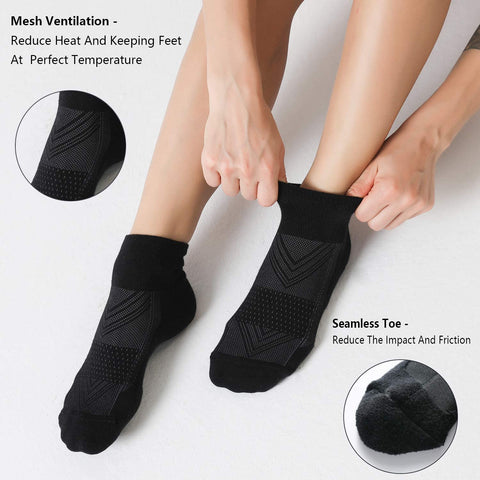 CelerSport 6 Pairs Women's Running Ankle Socks Athletic Sport Socks Cushioned