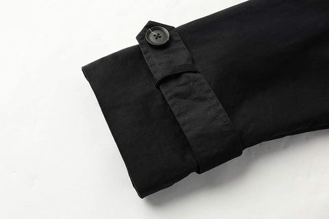 Gafeng Mens Double Breasted Trench Coat Notched Lapel Casual Slim Fit Cotton Long Windbreaker Overcoat
