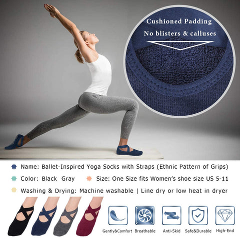 Ozaiic Non Slip Socks for Yoga Pilates Barre Fitness Hospital Socks for Women