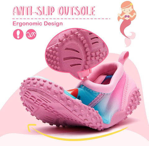 mysoft Kids Beach Water Shoes Non-Slip Quick Dry Barefoot Swim Shoes Aqua Socks for Boys and Girls Toddler Little Big Kid