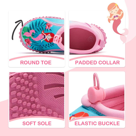mysoft Kids Beach Water Shoes Non-Slip Quick Dry Barefoot Swim Shoes Aqua Socks for Boys and Girls Toddler Little Big Kid
