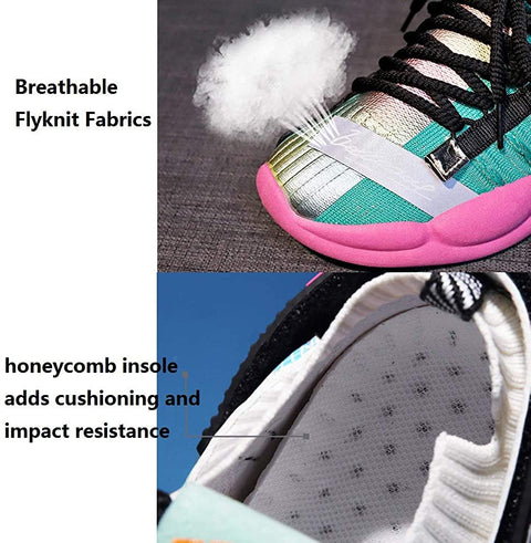 QZHIHE Womens Sneakers Slip on Casual Shoes Breathable Shiny Colorful Athletic Running Walking Shoes