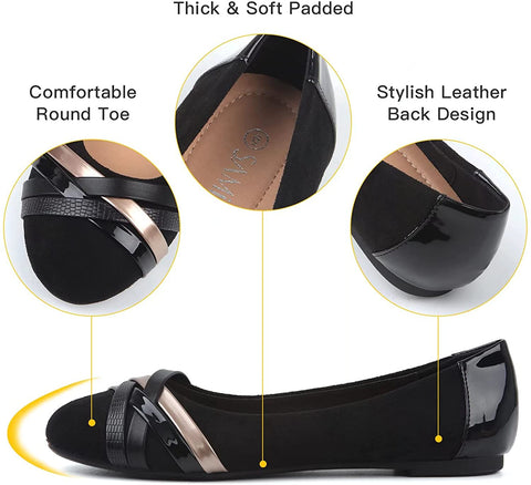 Samilor Flats Shoes Women Comfortable Round Toe Women's Flats Slip On Casual Flats for Women Ballet Flats for Women Dressy