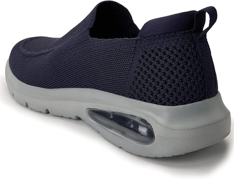 konhill Men's Slip-on Loafers Mesh Walking Shoes Breathable Knit Air Cushion Sneakers