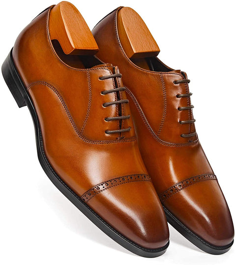 ALIPASINM Men's Oxford Formal Comfortable Dress Shoes Genuine Leathers
