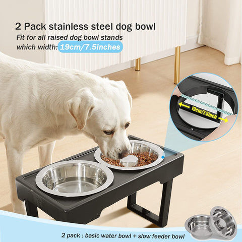 2 Pack Stainless Steel Slow Feeder Dog