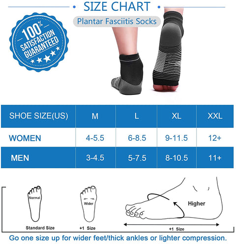 Plantar Fasciitis Socks(1/2/6 Pairs) for Achilles Tendonitis Relief, Best Compression Foot Sleeves with Arch Support for Plantar Fasciitis, Heel Pain, Foot & Ankle Support