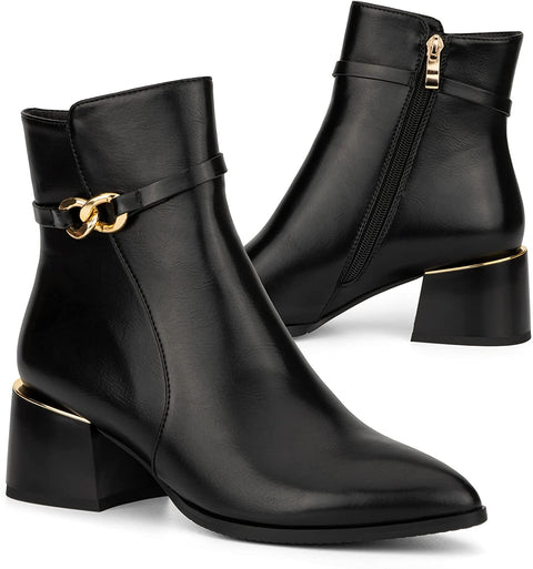 Torgeis Women’s Mindy Fashion Supple faux leather, Pull-on Lug Boots, Pointed, Rubber Outsole