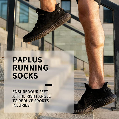 PAPLUS No Show Running Socks for Men (6 Pairs), Cushioned Athletic Ankle Socks with Arch Support
