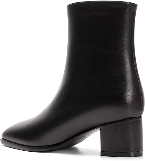 WAYDERNS Women's Square Toe Microfiber Zip Crocodile Print Chunky Low Heel Ankle High Boots 2 Inch