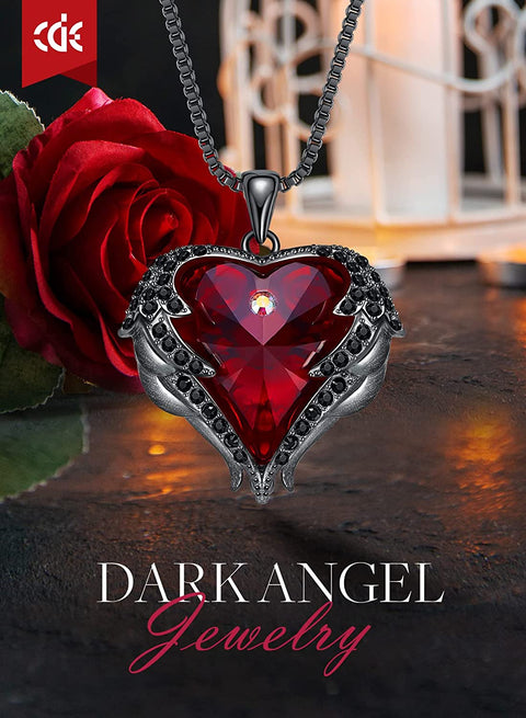 Angel Wing Love Heart Necklaces for Women