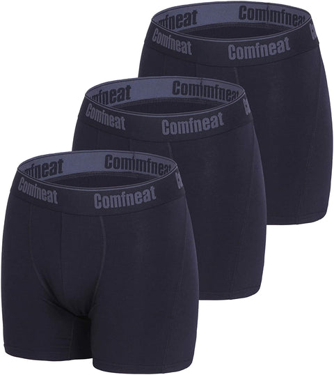 Men's 3 or 5-Pack Boxer Briefs Bamboo Rayon Ultra Soft Comfy Underwear no Fly