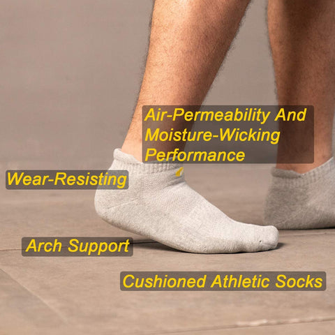 FitVille Athletic Socks For Men Low Cut Combed Mens Low Ankle Socks Pack Of 3(White)