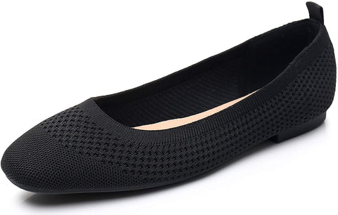 VenusCelia Women's Flexible Knit Flat Shoe