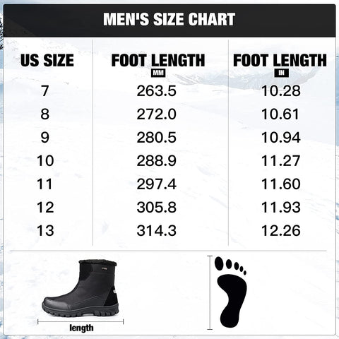 mysoft Mens Insulated Winter Snow Boots Waterproof Fur Lined Short Hiking Boot Warm Outdoor Shoes Anti-slip Lightweight Ankle Boot