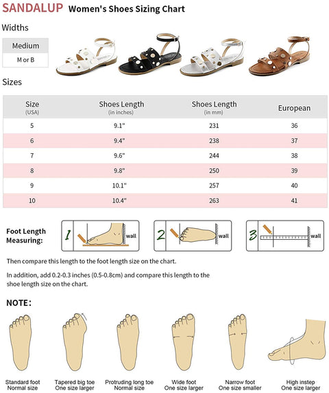 SANDALUP Rivets Studded Flat Sandals Open Toe Summer's Sandals for Women