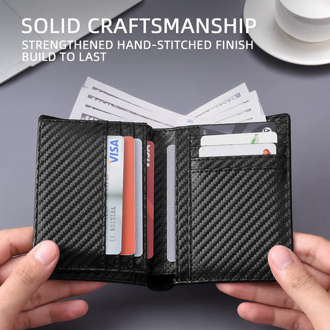 Zitahli Mens Genuine Leather Bifold Wallet Large Capacity Wallet for Men RFID-blocking with 15 Card Slots 2 Currency Pockets