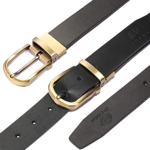Men's Belt, CIEORA Leather Reversible Belt for Mens Dress Casual Work 1 3/8" Wide with Gift Box(One Piece)