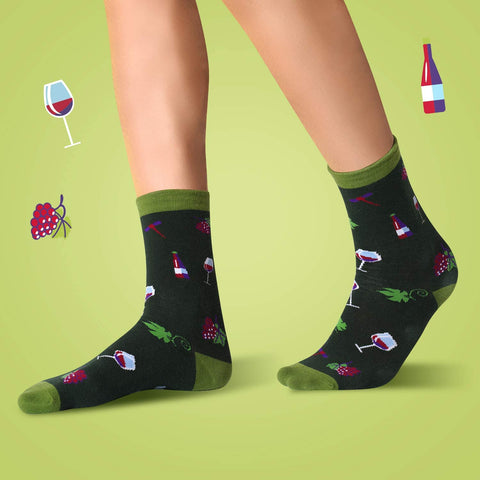 CelerSport 2 Pack Novelty Funny Socks Bring Me Wine Taco Donut Bacon Beer Cookie Gifts Socks for Men and Women