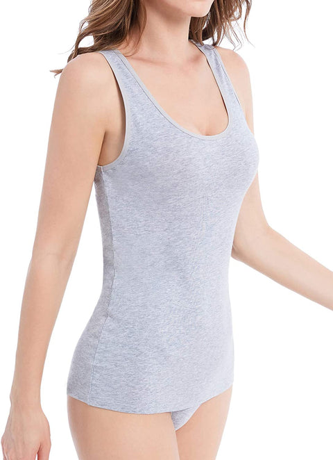 Women's 4-Pack Slim-Fit Basic Tanks Cotton Casual Comfy Top Underwear