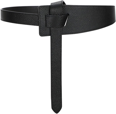 XZQTIVE Women's Genuine Leather Waist Belt for Jeans Jumpsuit Coat Fashion Tie a Knot Leather Belt Dress Belt