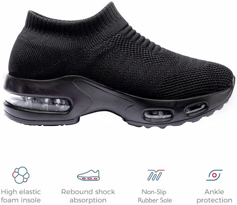 ikunka Women's Walking Shoes Slip-on Sock Shoe Lady Girls Running Shoes Mesh Air Cushion Loafers Fashion Casual Sneakers