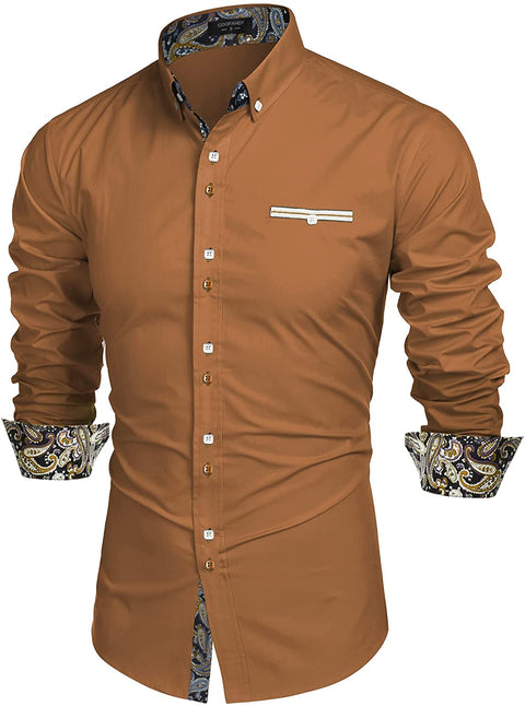 Men's Dress Shirt Long Sleeve Casual Button Down Shirts