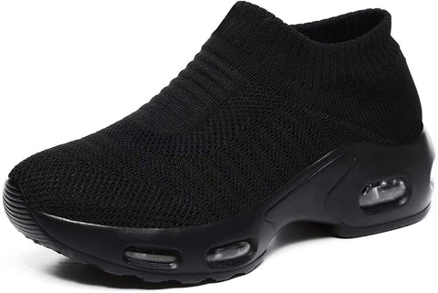 ikunka Women's Walking Shoes Slip-on Sock Shoe Lady Girls Running Shoes Mesh Air Cushion Loafers Fashion Casual Sneakers