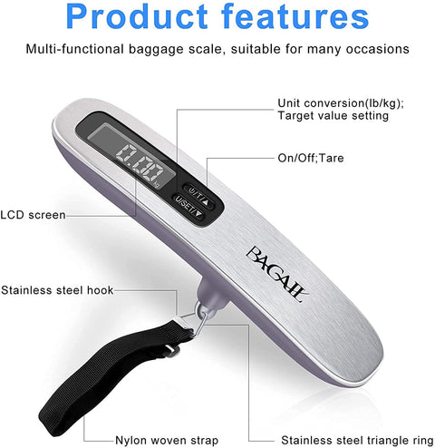 BAGAIL 8 Set Packing Cubes+Digital Luggage Scale
