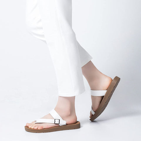 mysoft Women's Slide Sandals Comfortable Flip Flops Buckle Toe Ring Sandals with Adjustable Straps